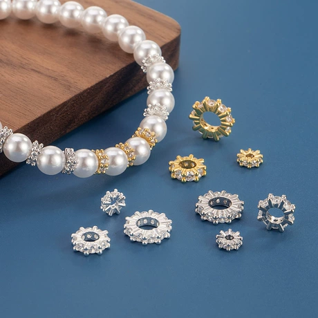 S925 Silver Gear Spacer Bead